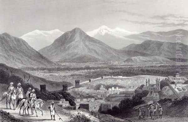 Cabul from the Bala Hissar, engraved by J. Stephenson, c.1870 Oil Painting by Ramage, J