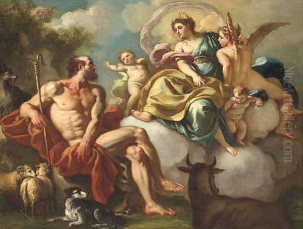 Juno and Argus Oil Painting by Nicolo Maria Russo or Rossi