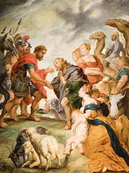 The Meeting of Esau and Jacob Oil Painting by Peter Paul Rubens