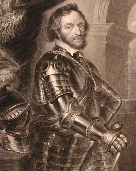 Portrait of Thomas Howard 1585-1646 2nd or 14th Earl of Arundel, from Lodges British Portraits, 1823 Oil Painting by Peter Paul Rubens