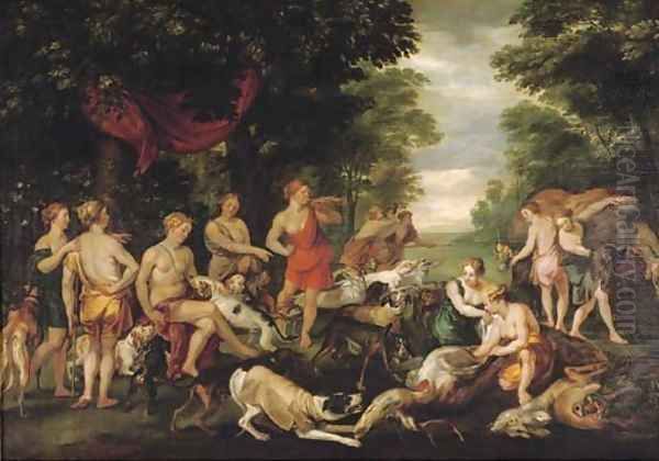 The hunting party of the goddess Diana Oil Painting by Peter Paul Rubens