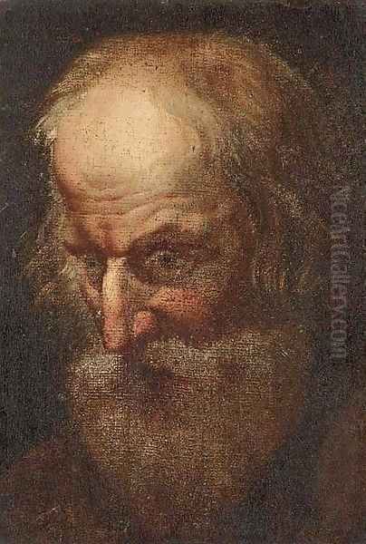 Head of a male Saint Oil Painting by Peter Paul Rubens