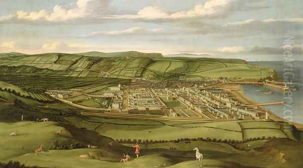 Whitehaven, Cumbria, Showing Flatt Hall, c.1730-35 Oil Painting by Matthias Read