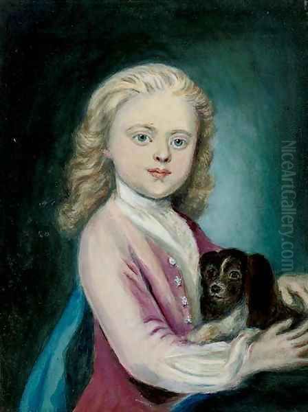 Portrait of 6th Duke of York, half-length, with his dog Oil Painting by John Russell