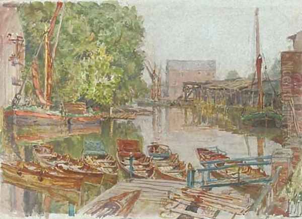 Tonbridge, the wharf Oil Painting by Henry Robert Robertson