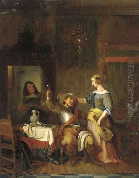 The drunken suitor Oil Painting by Ignatius Josephus van Regemorter