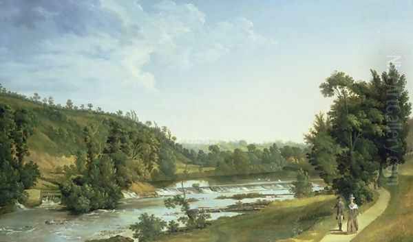 Demesne Weir near Lucan Oil Painting by Thomas Roberts