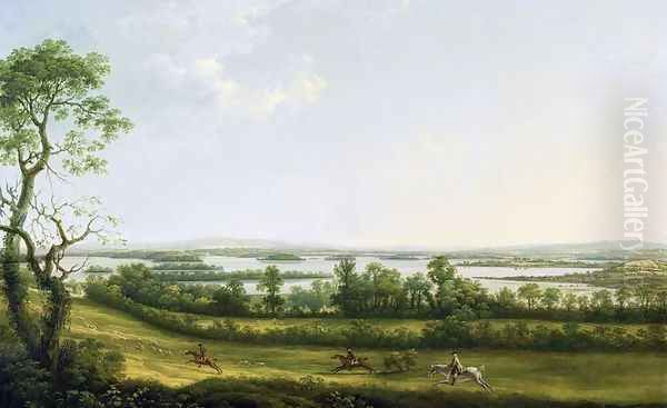 Lough Erne from Knock Ninney, with Bellisle in the Distance, County Fermanagh, Ireland, 1771 Oil Painting by Thomas Roberts