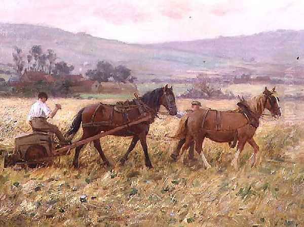 The Harvesting Team Oil Painting by Ernest Higgins Rigg