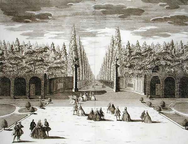 Theatre on the Surprise Terrace, from 'Delights of the Villa Castellazzo by Domenico Felice Leonardi, published 1743 Oil Painting by Marc'Antonio dal Re