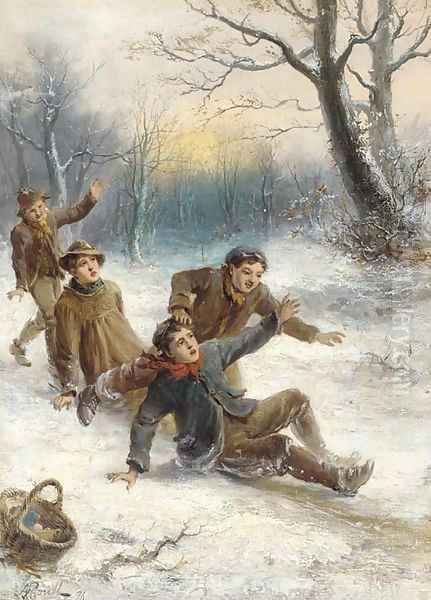 Frozen frolics Oil Painting by Alexander Rosell