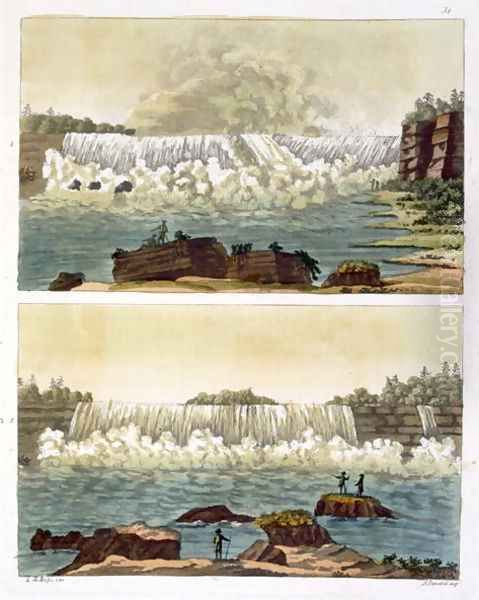 Niagara Falls, 1818 Oil Painting by L.A. Rossi