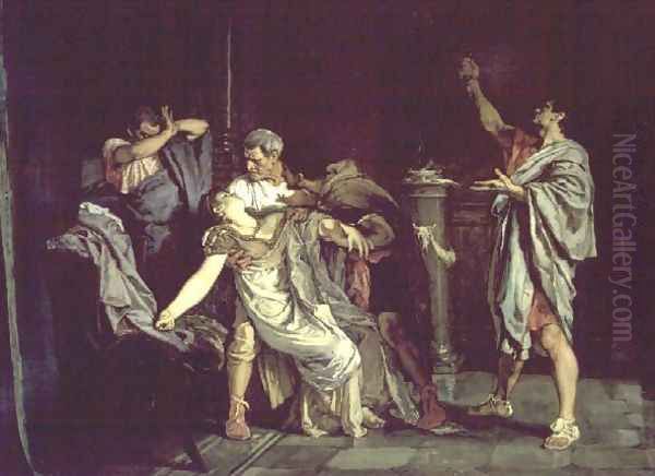 Death of Lucretia Oil Painting by Eduardo Rosales