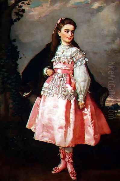 The Countess of Santovenia, 1871 Oil Painting by Eduardo Rosales