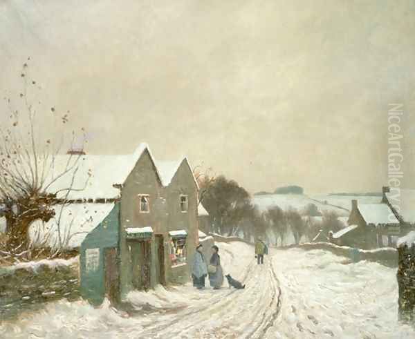 Winter at Turkdean Oil Painting by William Augustus Rixon