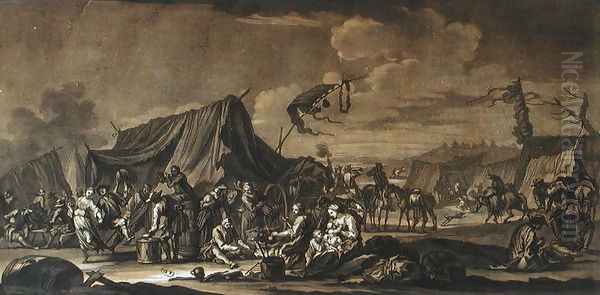 Army Encampment, 1694 Oil Painting by Rugendas, Georg Philipp I