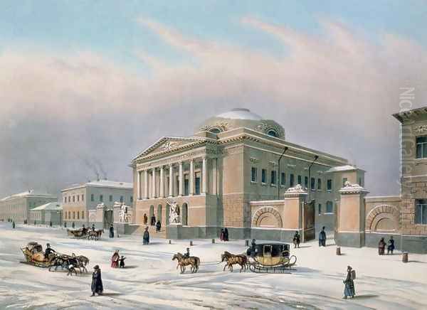 The House of the Tutorial Council in Moscow, printed by Louis-Pierre-Alphonse Bichebois 1801-50, 1840s Oil Painting by Roussel, Paul Marie