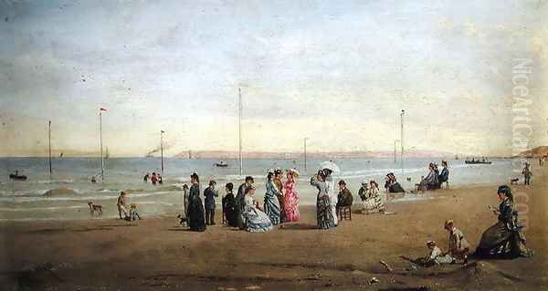 Seaside at Trouville Oil Painting by Henri Renard