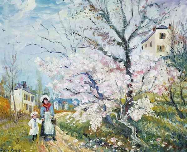 Spring Blossom Oil Painting by Henri Richet