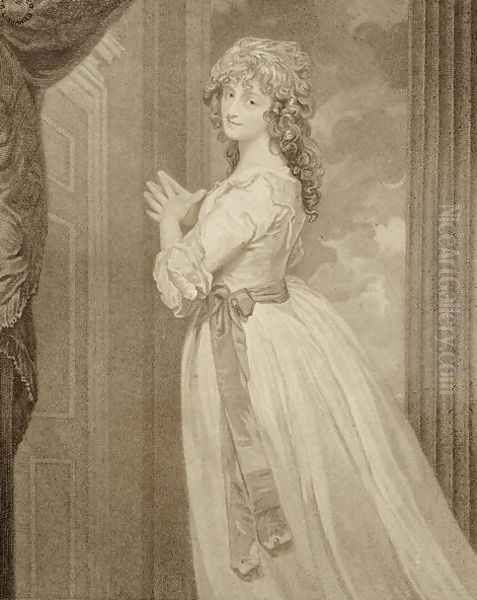 Mrs Jordan in the Character of the Country Girl, engraved by Francesco Bartolozzi 1727-1815 Oil Painting by George Romney