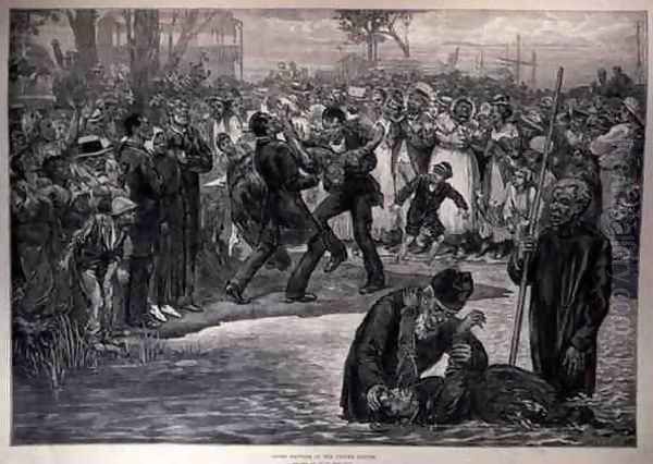 Negro Baptism in the United States, from The Illustrated London News, 21st May 1887 Oil Painting by Regamey, Felix