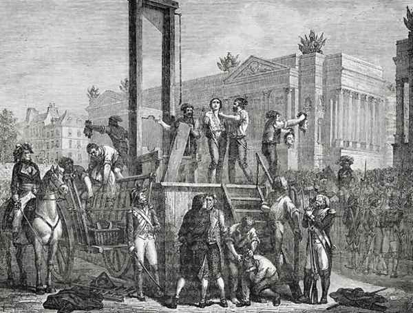 The Execution of Robespierre and his Followers in 1794, engraved by Jonnard Oil Painting by Renaud, Henri