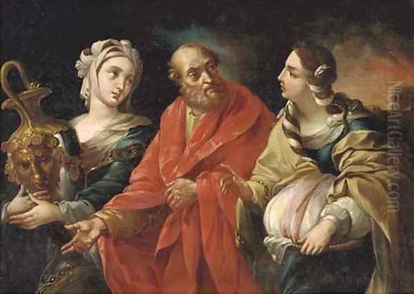 Lot and his Daughters Oil Painting by Guido Reni