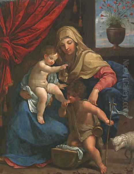 The Madonna and Child with Saint John the Baptist Oil Painting by Guido Reni