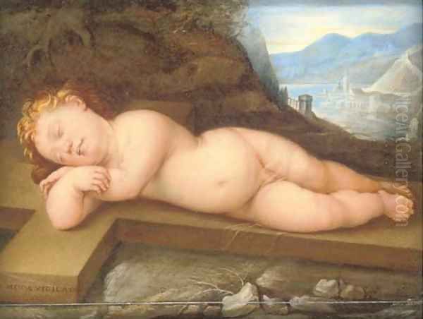 The Sleeping Christ Child Oil Painting by Guido Reni