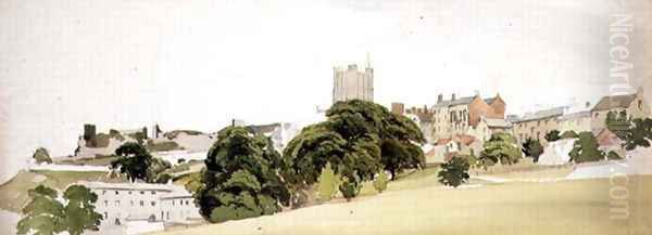 A View of Richmond Castle, Yorkshire, c.1860 Oil Painting by Edward W. Robinson