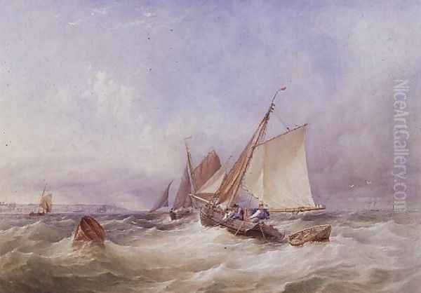 In the Solent Oil Painting by Thomas Sewell Robins