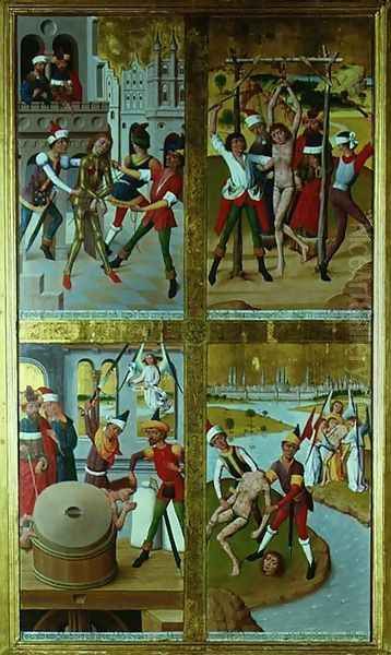 Scenes from the Life of St. Victor from the Inner Section of the Right Exterior Wing of the Former Main Altar in St. Nicholass Church, 1481 Oil Painting by Hermen Rode