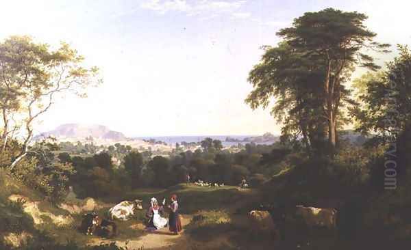 View of St. Helier with Fort Regent, 1833 Oil Painting by Philip Hutchins Rogers