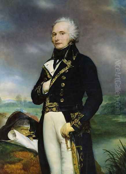 Portrait of Viscount Alexandre-Francois-Marie de Beauharnais 1760-94 after a painting by J. Guerin, 1834 Oil Painting by Georges Rouget