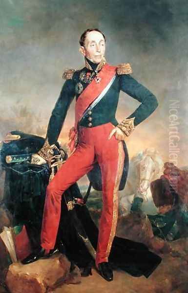 Portrait of Marquis Emmanuel de Grouchy 1766-1847 Marshal of France, c.1835 Oil Painting by Jean Sebastien Rouillard