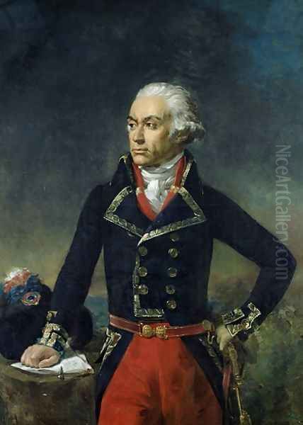 Charles-Francois du Perier Dumouriez 1739-1823 after a painting by Jean Antoine Houdon, 1834 Oil Painting by Jean Sebastien Rouillard