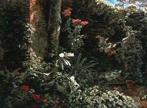 The Garden Oil Painting by W.F. Richards