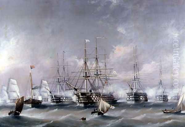 Naval Review Oil Painting by B. Spencer Richard