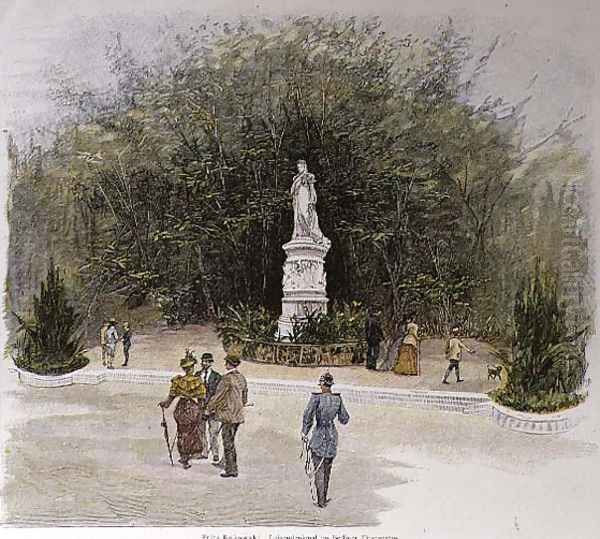 The Luisen Memorial in the Thiergarten of Berlin Oil Painting by Fritz Rakowski