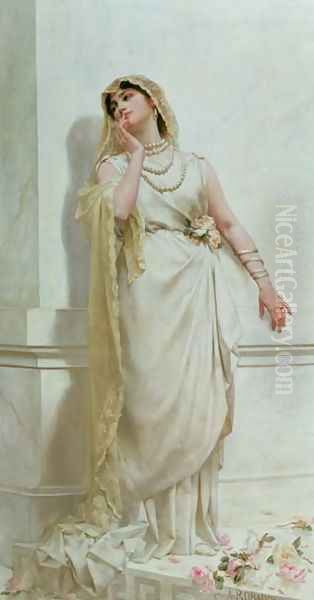 The Young Bride, 1883 Oil Painting by Alcide Theophile Robaudi