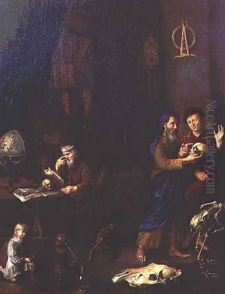 The Alchemist Oil Painting by Pieter Gerritsz. van Roestraten