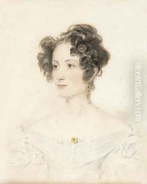 Portrait of a young lady, traditionally identified as Lady Caroline Lennox Oil Painting by Sir William Charles Ross