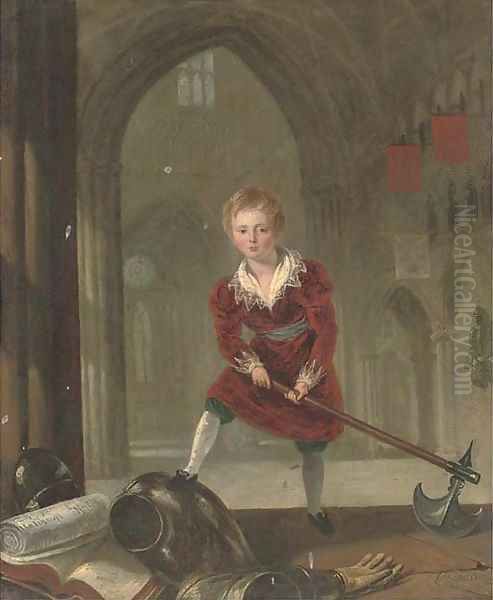 The prophesy of the Valiant Knight Archibald with the axe Oil Painting by Sir William Charles Ross