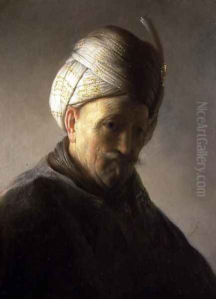 Portrait of a man in a turban, c.1630 Oil Painting by Jacques des Rousseaux