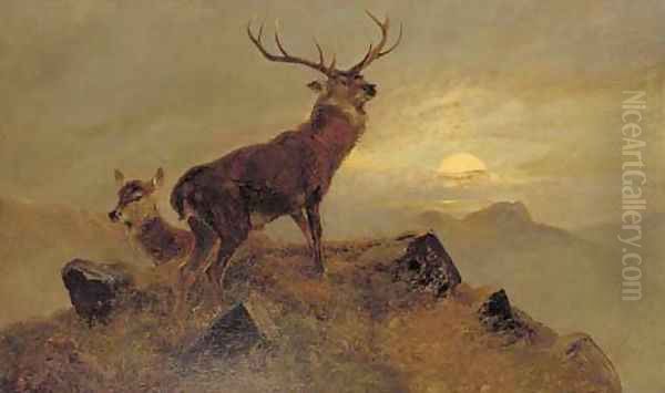 Dusk over the Highlands Oil Painting by Clarence Roe