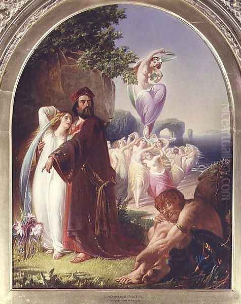 Prospero and Miranda, 1857 Oil Painting by Charles Rolt