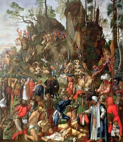 Martyrdom of the Ten Thousand, copy of a painting by Albrecht Durer, 1653 Oil Painting by Johann Christian Ruprecht