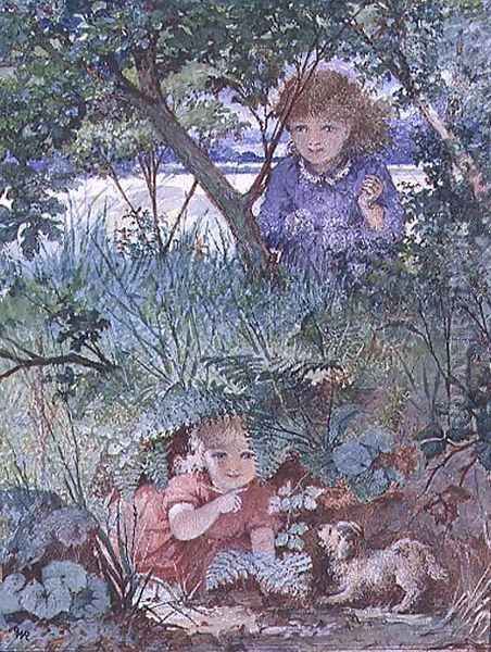 Hide and Seek, c.1880 Oil Painting by W.P. Rhodes