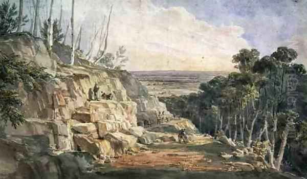 Convicts Building a Road Over the Blue Mountains, 1833 Oil Painting by Charles Rodius