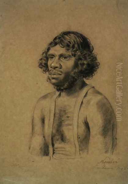 Nambre, from the Shoalhaven tribe, 1834 Oil Painting by Charles Rodius